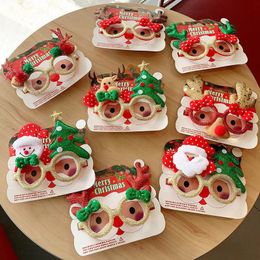 Marco de gafas navideñas con alce de Papá Noel, juguetes navideños, regalos, suministros para fiestas, decoraciones navideñas, gafas, accesorios decorativos