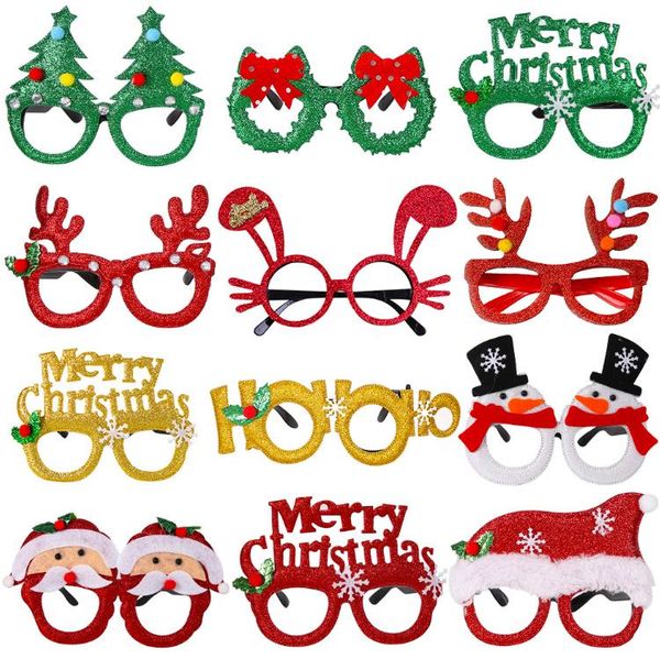 Gafas de Navidad Papá Noel Árbol de Navidad Anteojos Foto Prop Suministros de decoración para fiestas 40 Diseños Opcional SN819