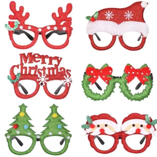 Gafas de Navidad Papá Noel Árbol de Navidad Anteojos Foto Prop Suministros de decoración para fiestas 40 Diseños Regalos opcionales