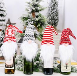 Kerstkabouter Champagne Bottle Cover Dress Up Holiday Party Wine Bottle Cap Decor Home Ornamenten GCB16312
