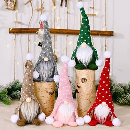 Kerst GNOME POP Ornamenten staande pluche poppen vakantie decoraties 5 stks HH21-812