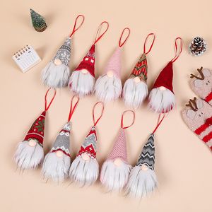 Noël Gnome Ornement Arbre Décorations Suspendues 10 Modèles Tricoté Poupée Sans Visage Pendentif Décor Enfants Jouets