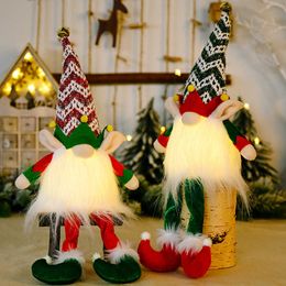 Adornos de gnomos navideños, muñeco sin rostro, luz Led, mesa de felpa, figuritas de Papá Noel, regalo de árbol de Navidad brillante