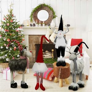 Christmas Gnomes Elk Doll Cute Decoration Plush Elf ornamenten Decoraties voor binnen huisdecor Kerstmis feestcadeau 211019329x