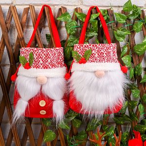 Kerst Kabouters Gift Bag Portable Treat Tote Xmas Tree Open haard Home Office Decoration Kids Favor Toys