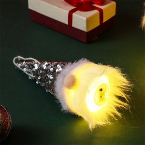 Kerstmits met LED -licht Zweeds Tomte Santa Plush Toys For Kerst Tree Home Decoration Kids Gifts