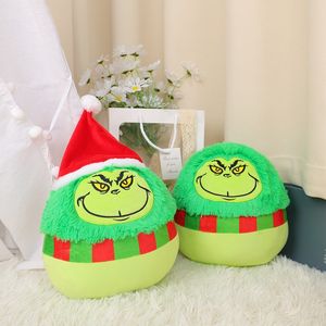 Oreiller en peluche vert de noël, monstre aux cheveux verts, jouet en peluche vert, cadeau de noël pour la maison, oreiller Greencie UPS/DHL