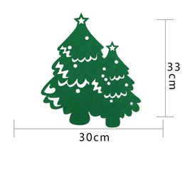 Christmas Green Tree Flake Felt Craft Wall Sticker pour enfants Living Bedroom École Porte de l'école DIY Cadeaux faits à la main pour le Nouvel An 2022