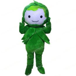 Disfraces de mascota de vegetales verdes navideños traje de caricatura de alta calidad