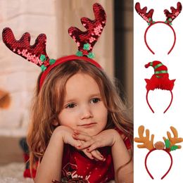 Kerst haar band hoofdbanden feest gunst voor kinderen Santa Elk Antlers baby hoofdband kinderen diadeem elf oren hoorns noel navidad 2023 haaraccessoires