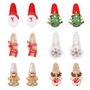 Pinces à cheveux de noël dessin animé paillettes enfants frange BB Clip fête décoration épingle à cheveux ornements nouvel an cadeau