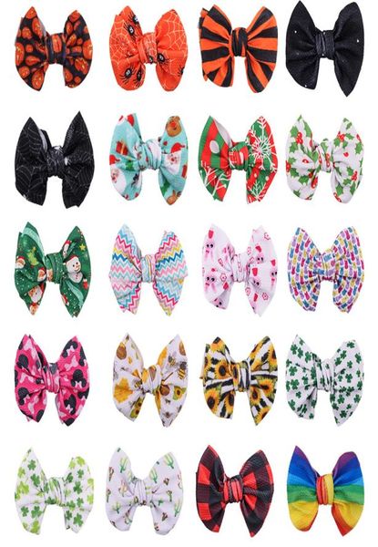 Christmas Halloween Baby Girl Bedpins Lindo Ins Print Bowknot Central de cabello Leopardo Bowlips Plaid Barrette Diy Accesorios para el cabello 8773820