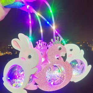 Kerst Halloween Cartoon Flash draagbare sterrenhemel Sky Flamingo Rabbit Ball Lantern LED gloeiend speelgoed