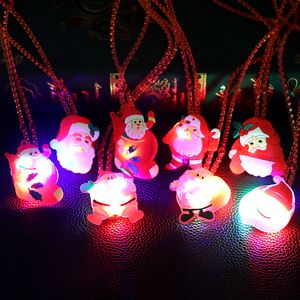 Lumières de Noël Halloween scintillantes, anneau, bracelet, collier, décoration pour enfants, dessin animé brillant, père noël, pirate, pendentif, fête, fournitures de jouets LED