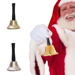 Cloche à main de Noël Santa Bar Claus Jingle Bells Or Argent École Handbell Restaurant Call Bell Service Fournitures Décoration de Noël zxf 3