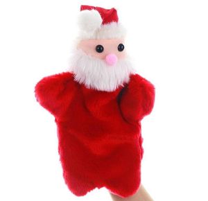 Main de Noël dessin animé père Noël marionnettes en peluche poupée bébé jouets en gros