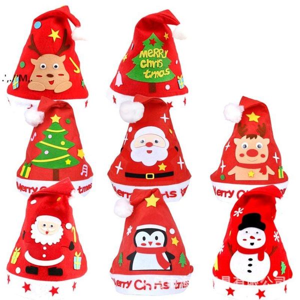 Noël À La Main Diy Santa Chapeaux De Fête Chapeau Maternelle Creative DIY Matériaux De Noël Vacances Artisanat Jouets pour Enfants Mer Expédition GCC506