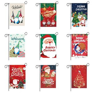 Kerst Hanging Tuin Vlag Santa Claus Cartoon Outdoor Vlaggen Tuinen Decoratie Xmas Tree Festival Party Decor Banner door zee T9i001565