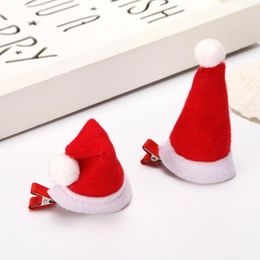 Sombrero de Navidad, sombrero de Papá Noel, pinza para el pelo, Mini pasadores para el pelo, adornos para sombrero de Navidad, accesorios de Cosplay para festivales, pinzas de pico de pato, horquilla de Navidad