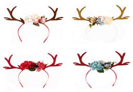 Kersthoofdband cadeau vrouwen Girs Kid Christmas Deer Antlers kostuum oor feest haarband nieuwe bloemen haarband2429993