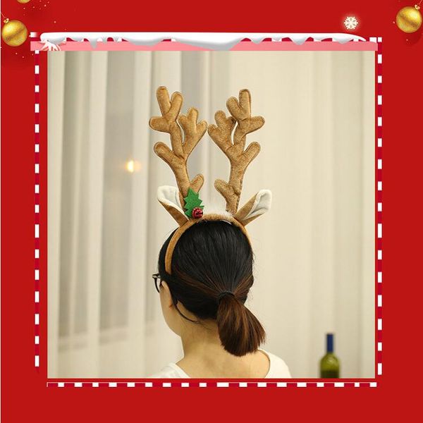 Diadema de Navidad Sombrero Disfraces Sombreros Astas de reno Santa Navidad Niños Bebés Niñas Adultos Novedad Hairwear YHM17-ZWL