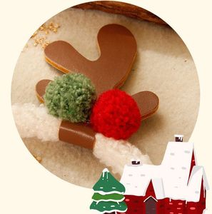 Tocado de Navidad Diadema de asta Color de alce Bola de pelo Linda niña Corazón Regalo de vacaciones Astas de cuero Accesorios para el cabello RRC716