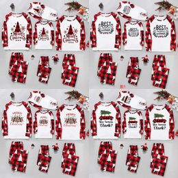 Noël Maison Vêtements Pyjamas Femmes/Hommes/Enfants/Bébé Classique Plaid Xmas Vêtements Doux Tenue Vêtements De Nuit