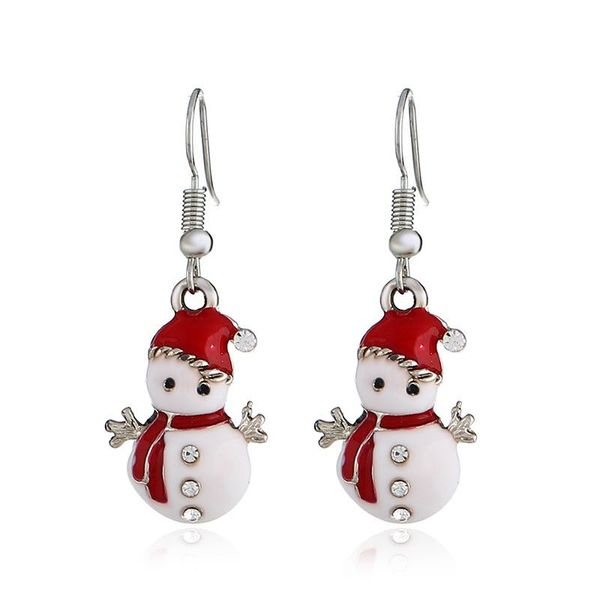 Bonhomme de neige boucles d'oreilles mode et belle conception pour les filles balancent lustre cadeau de vacances de noël père noël strass goutte d'oreille