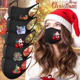 Masques de Noël en coton et soie glacée, masque de père Noël d'hiver imperméable 3D pour adultes et enfants