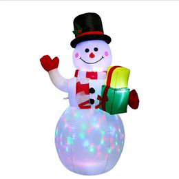 Juguetes inflables de la Navidad Muñeca inflable del muñeco de nieve grande con efecto de iluminación LED para la decoración del partido del jardín del hogar de la Navidad