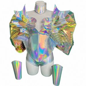 Noël Jazz Dance Costume Coloré Laser Festival Outfit Femmes Performance Gogo Vêtements Tech Style Ds Dj Clubwear XS7468 725n #