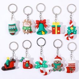 Noël KeyChain Pendentif Party Favor Père Noël Elk Xmas-Tree Porte-clés Tentures Noël Clé-boucle Pendentifs wly935