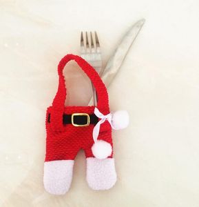 Cubiertos de cocina navideños, portatrajes, bolsillos, cuchillos, bolsa para gente, muñeco de nieve en forma de Navidad, Papá Noel, suministros de decoración para fiestas CT04