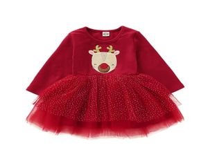 Kerst kanten jurk meisjesjurken Kerst babymeisjeskleding peutermeisjeskleding baby prinsessenjurk babymeisjesjurken groothandel8806003