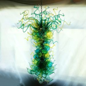 Kerstmislamp Luxe Groene Hanger Lighting Modern Light Fixtures Hall Lobby Indoor Hand Blown Glas Kroonluchter voor Huisdecoratie