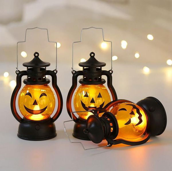 Lanterne de noël vacances bureau suspendu barre veilleuse Halloween décoratif Led petite fête à la maison rétro lanterne rétro lampe à huile