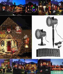 Noël Laser Star Light RGB Douche LED Gadget MOTION Projecteur de scène Lampes de jardin en plein air Pelouse Paysage 2 en 1 Moving Full Sky8882529