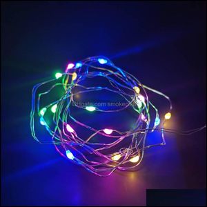 Kerst LEIDENE Decoraties Little Lights Buttons Batterijen Lichtgevende String Boeketten Bloemen Geschenken Decoratieve Bloemist Gereedschap DROP LEVERING 2021