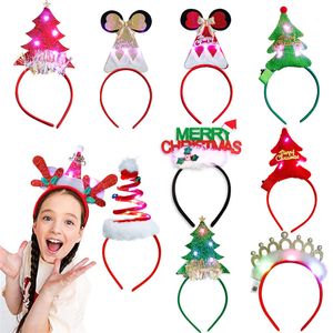 Diademas LED navideñas, disfraz de árbol de Navidad, sombreros de elfo y reno, diadema, suministros de recuerdos para fiestas navideñas iluminadas