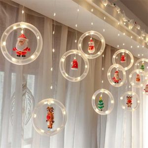 Noël LED lumières décoration salle guirlandes année père noël accessoires 211105