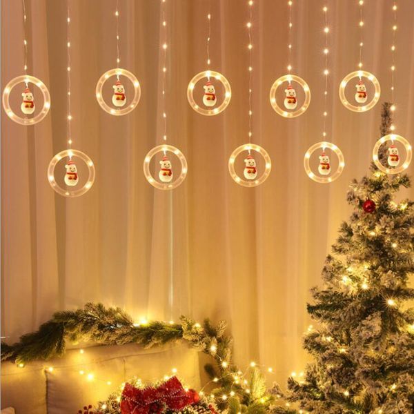 Noël Led Guirlandes lumineuses pour chambre ChristmasDay Fenêtre Lumière Nouveauté Noël Éclairage Suspendu avec USB Éclairages de Nuit Rideau Cordes Lampe