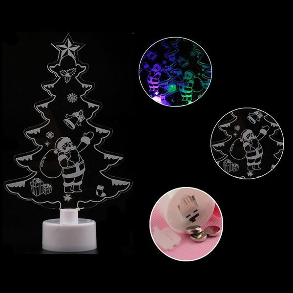 Noël LED Veilleuse Cadeau De Noël Creative Coloré Arbre De Noël Bonhomme De Neige Père Noël Nuit Lampe De Noël Décoration De La Maison XVT1066