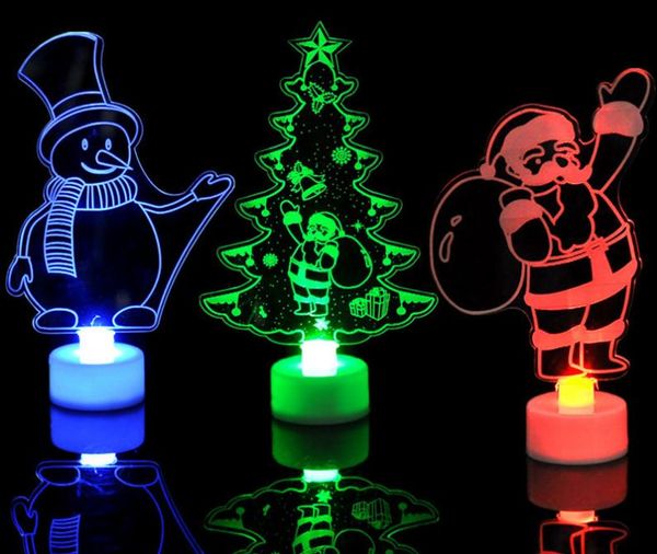 Noël LED veilleuse cadeau de noël créatif coloré arbre de noël bonhomme de neige père noël veilleuse noël décoration de la maison SN443