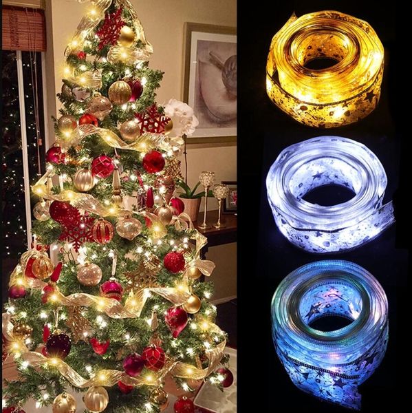 Navidad LED cinta luces decoración árbol de Navidad adornos para el hogar Navidad Papá Noel regalo Navidad 2023 Año Nuevo