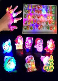 Kerst LED Ring Lights Halloween Decoratie LED Finger Lights Mini Decoration Lights Portable Noverty Pumpkin Santa Claus Ghost1443711