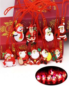 Christmas Light Up Collier décorations Collier Enfants Glow Up Up Cartoon Santa Claus Party Party LED Toys Supplies7024408