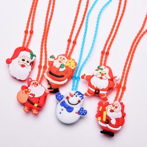 Kerstmis verlicht knipperende ketting decoraties kinderen gloeien cartoon santa claus hangende feestbenodigdheden