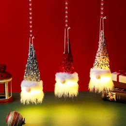 Christmas Light Up Gnome Pluche Glowing Toys Home Xmas Decoratie Nieuwjaar Bling Toy Kids Gift Table Ornament dh967