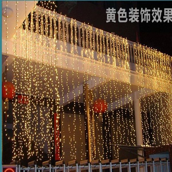 Luz navideña actividad de boda diseño de fondo productos de decoración de ventanas 8 4M cascada de agua 1024led luces navideñas serie3438