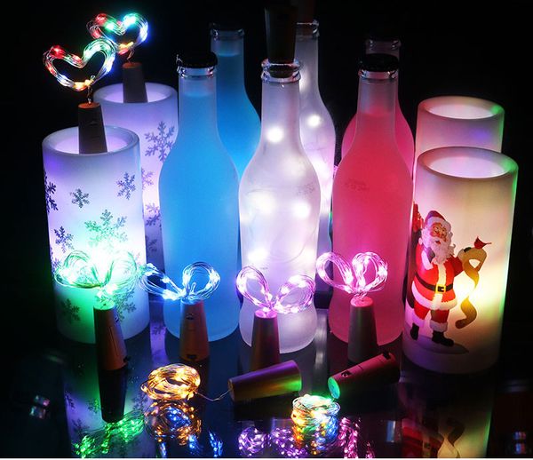 autres fournitures de fête festive Lumières de Noël 2M 20LED Étanche Cuivre mini Fée Guirlande Lumineuse DIY Verre Artisanat Bouteille LED décorations